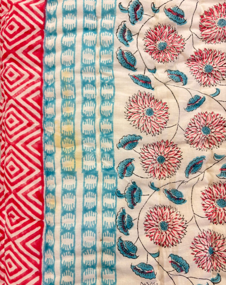 Gulzaar Hand Block Printed Cotton Quilt - Minor Defect K79