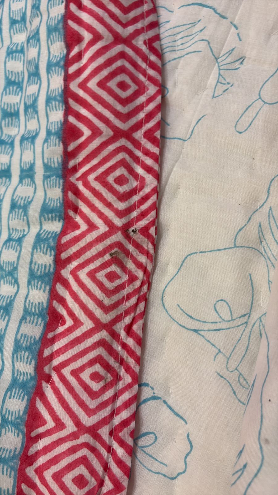 Gulzar Hand Block Printed Cotton Quilt - Minor Defect B22