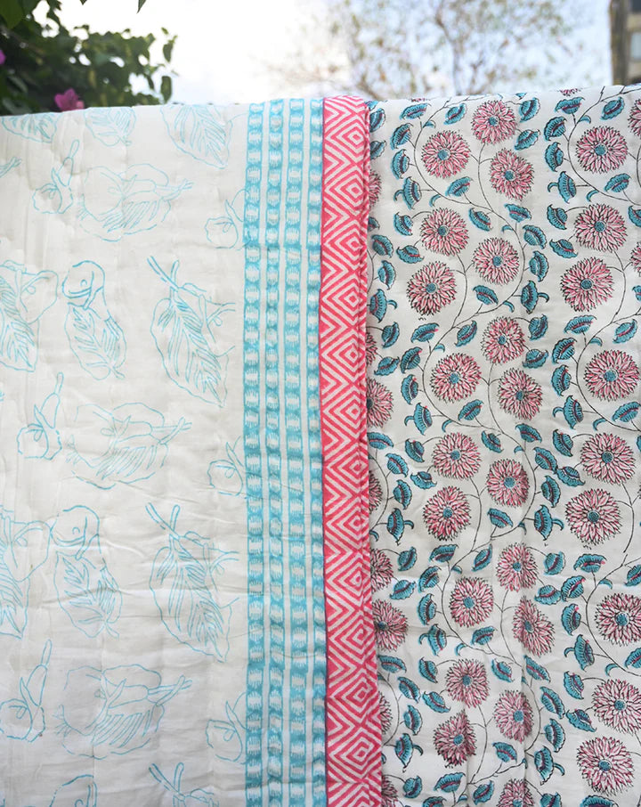 Gulzaar Hand Block Printed Cotton Quilt - Minor Defect K79