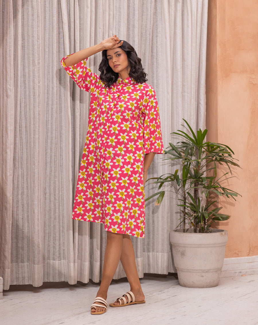 Daffodil Aye Line - Soft Cotton Shirt Dress-Minor Defect-Aye2