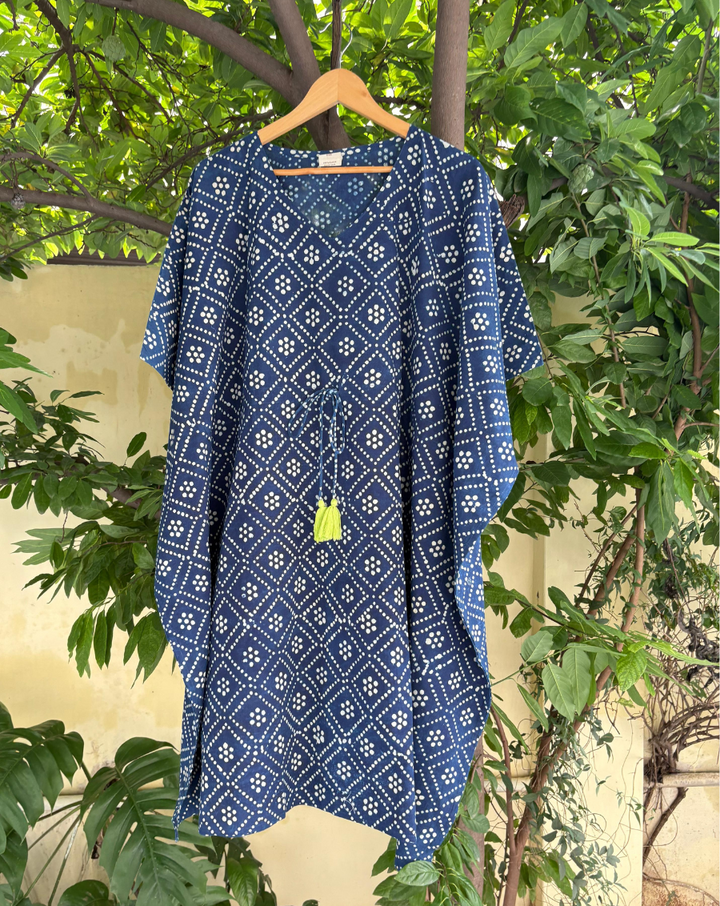 Neel Hand Block Printed Cotton Midi Kaftan
