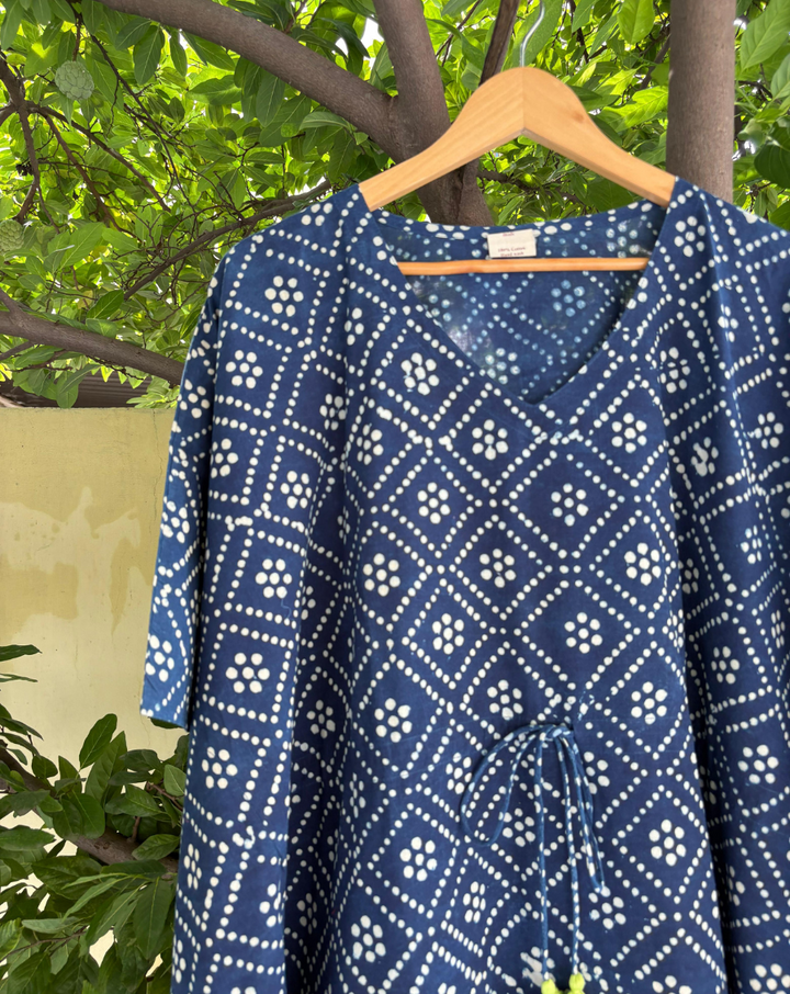 Neel Hand Block Printed Cotton Midi Kaftan