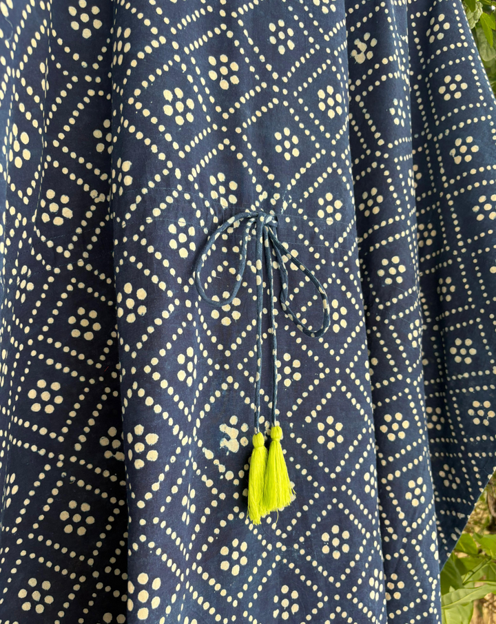 Neel Hand Block Printed Cotton Midi Kaftan