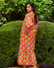 Load image into Gallery viewer, Paradise Hand Block Printed Cotton Shirt Dress
