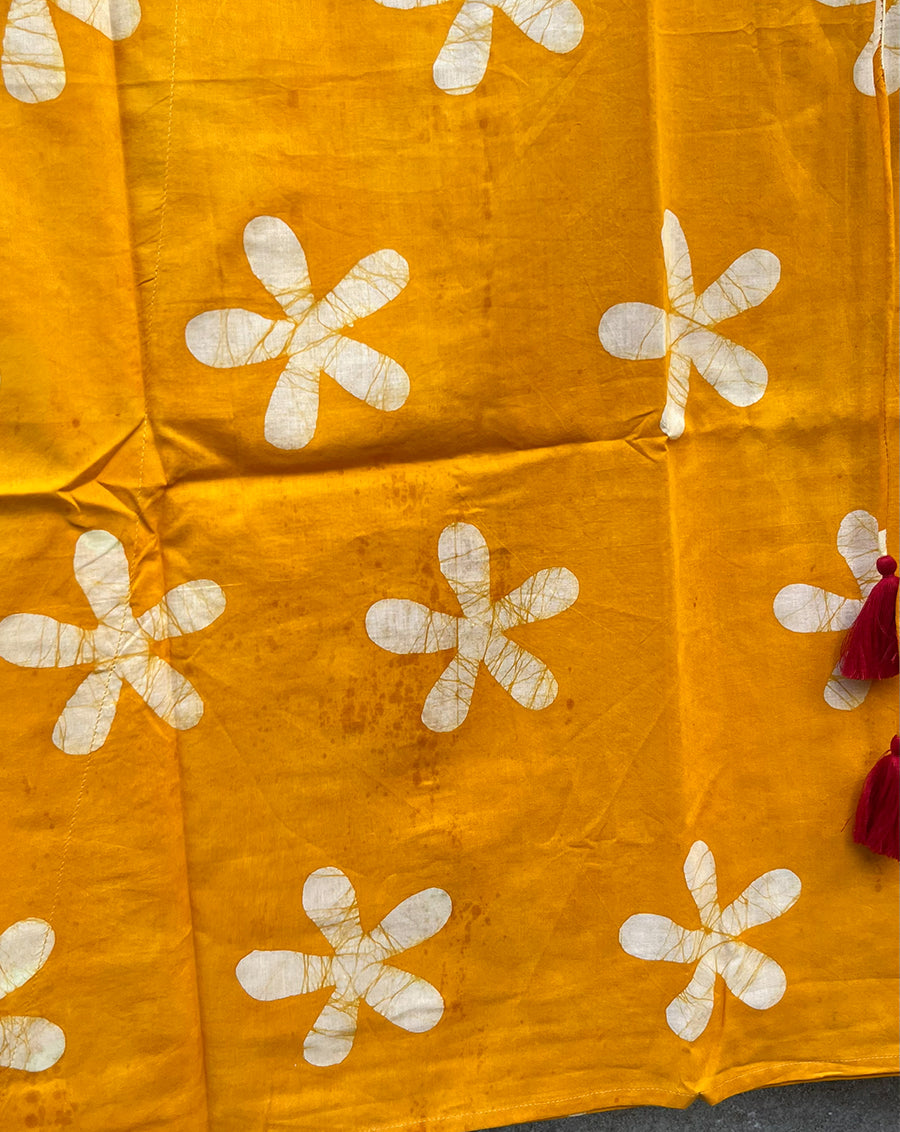 Peela Batik Hand Block Printed Cotton Kaftan - Full Length