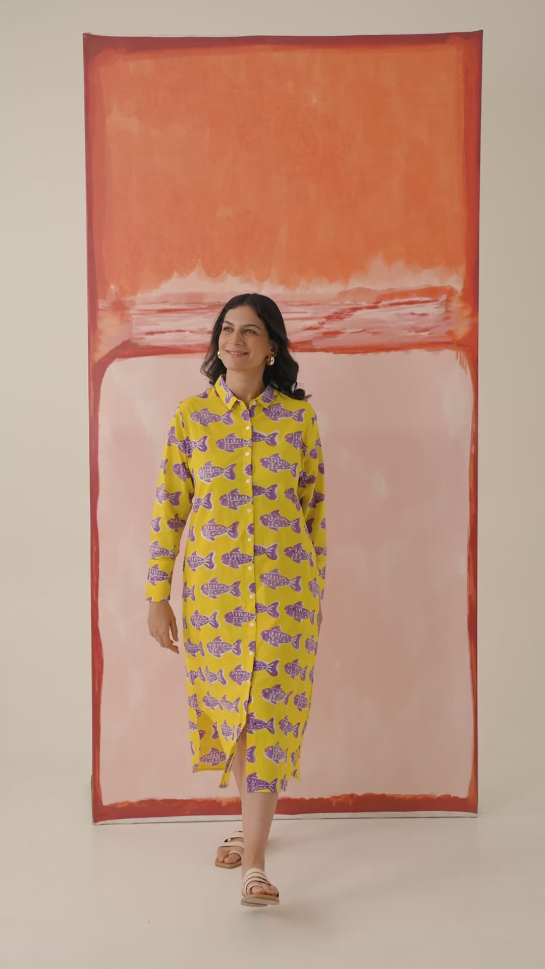 O_Fish_Women_Cotton_Oversized_Shirt_Dress_video