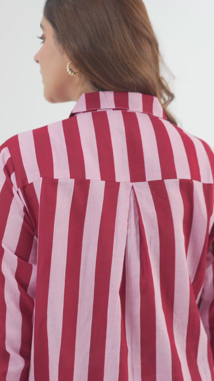 Bubble Gum Oversized Hand Screen Printed Cotton Co-ord Set Preorder