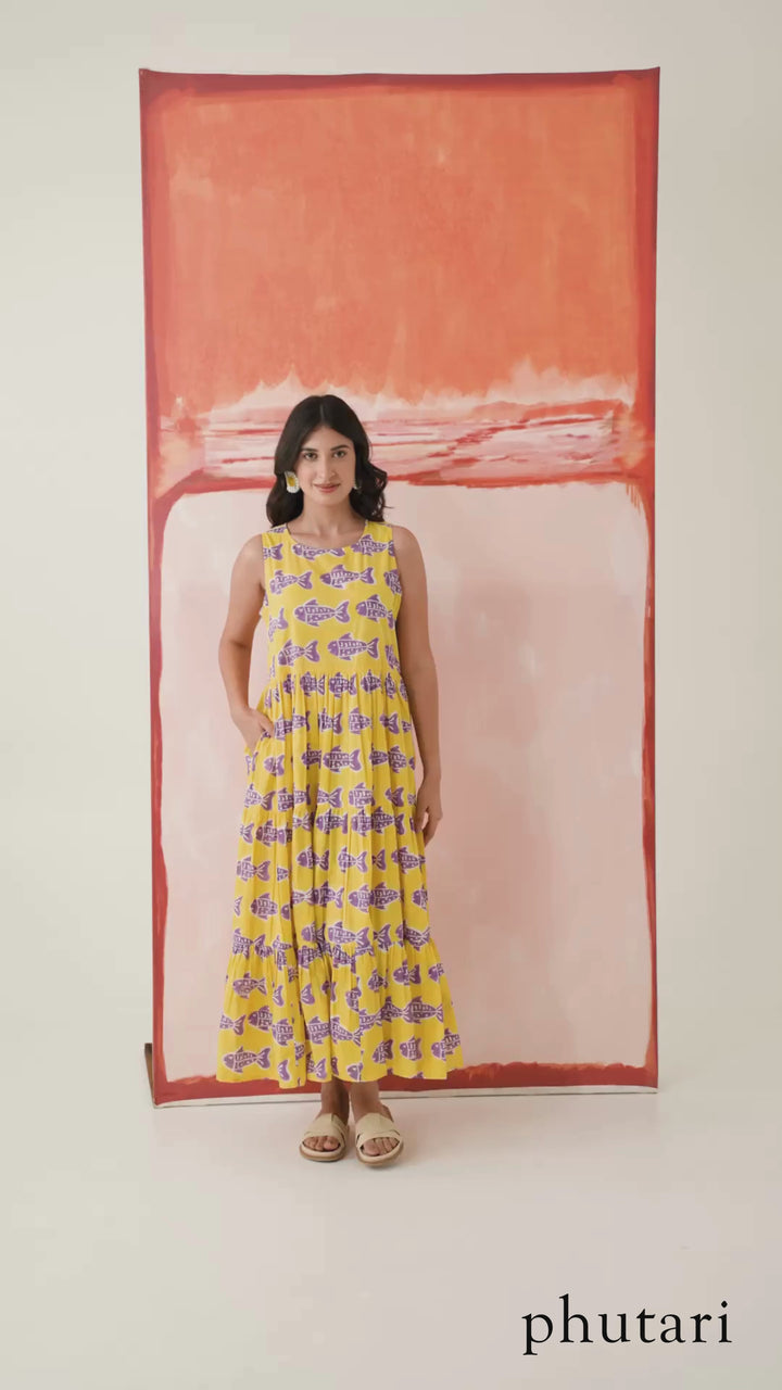 O_Fish_Women_Cotton_Tier_Dress_video