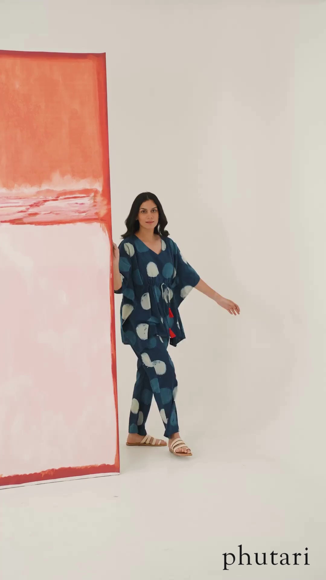 Indi Dots Chill Jams Cotton Co-ord Set (Natural Indigo)