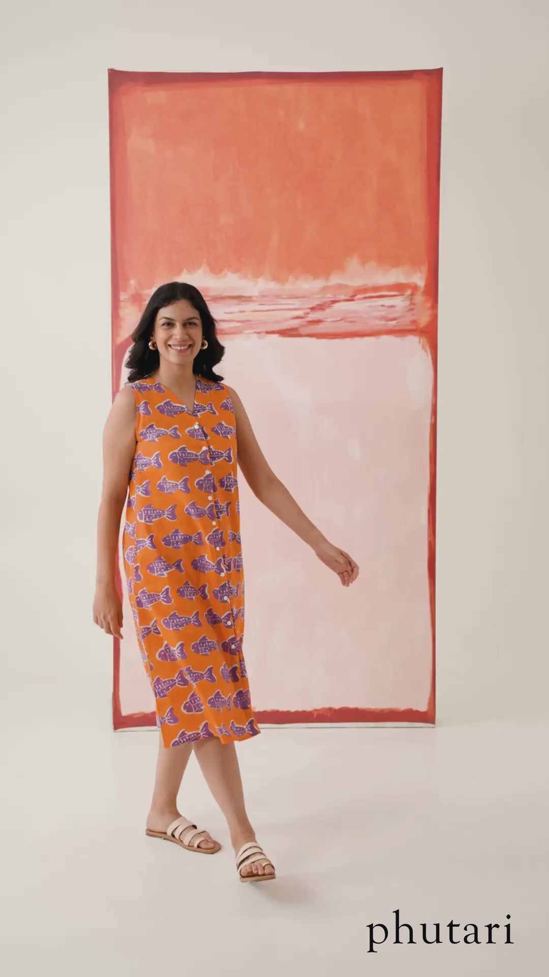 O_Fish_Women_Cotton_Rachel_Midi_Dress_video