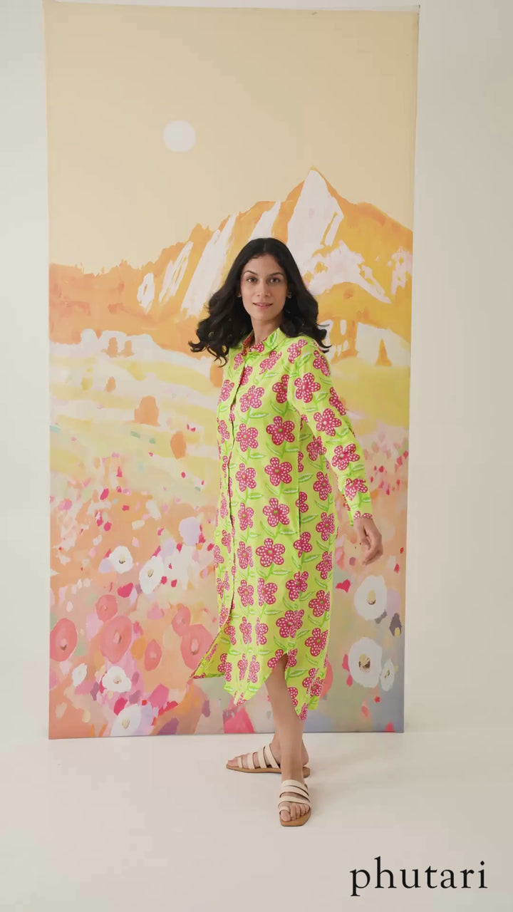 Poppy Mint Oversized Shirt Dress PREORDER