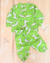 Load image into Gallery viewer, Agar Magar Green Cotton Kurta Pyjama Set for Kids
