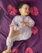 Load image into Gallery viewer, Purple Cotton Kurta Pyjama Set for Kids
