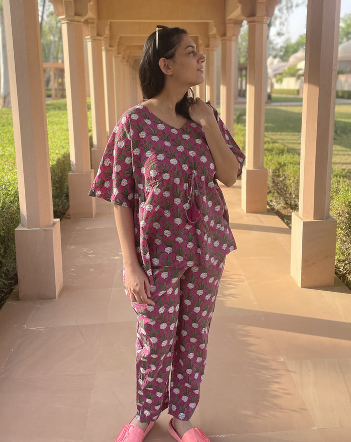 Beet-the-Root Chill Jams Cotton Co-ord Set