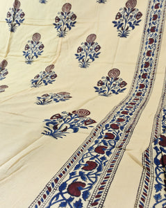 Vanaspati Hand Block Printed Cotton Reversible Dohar - Medium