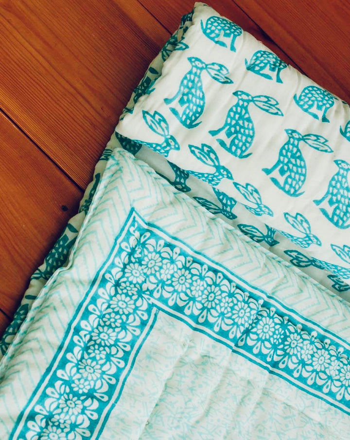 Bunny GOTS Certified Organic Cotton Quilt for Babies - Minor Defect B6