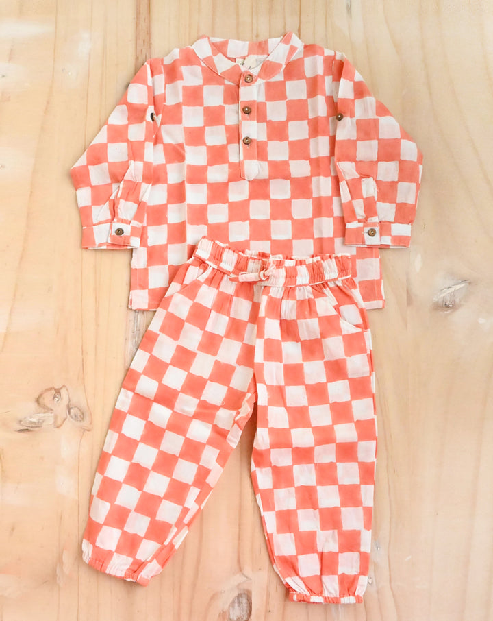 Tic Tac Cotton Kurta Pyjama Set for Kids - Minor Defect BKP-A-5