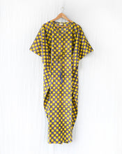 Load image into Gallery viewer, Chequer Hand Block Printed Cotton Kaftan - Full Length - Minor Defect FK27
