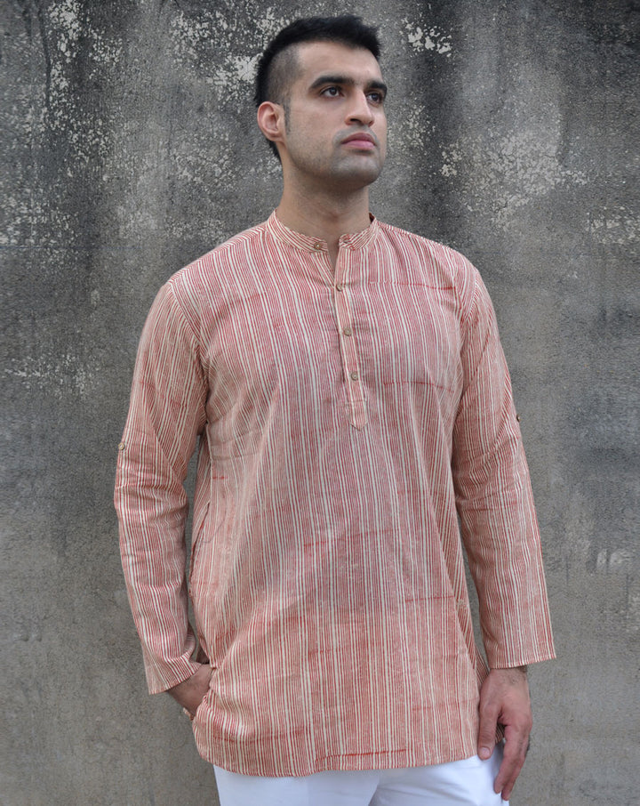Dhaari Cotton Men's Short Kurta