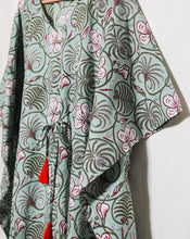 Load image into Gallery viewer, Dhoosar Bagh Hand Block Printed Cotton Midi Kaftan
