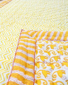 Funky Monkey GOTS Certified Organic Cotton Quilt for Babies/Kids