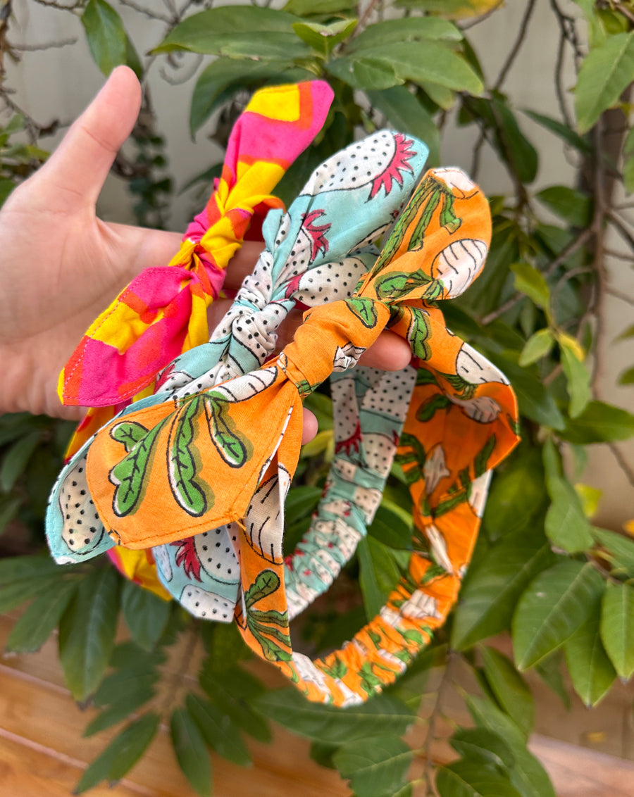 Fruit Madness - Set of 3 Handcrafted Cotton Bow Hairbands