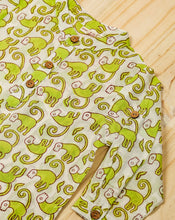 Load image into Gallery viewer, Funky Monkey Green Cotton Kurta for Kids
