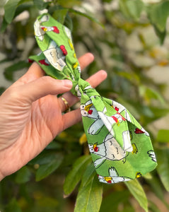 Kuk-Doo-Koo Green Handcrafted Cotton Bow Hairband