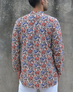 Haathi Chidi Cotton Men's Short Kurta