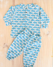 Load image into Gallery viewer, Happy Hippos Cotton Kurta Pyjama Set for Kids

