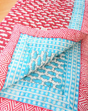 Load image into Gallery viewer, Happy Hippos Hand Block Printed Cotton Quilt
