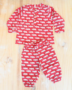 Happy Hippos Cotton Kurta Pyjama Set for Kids