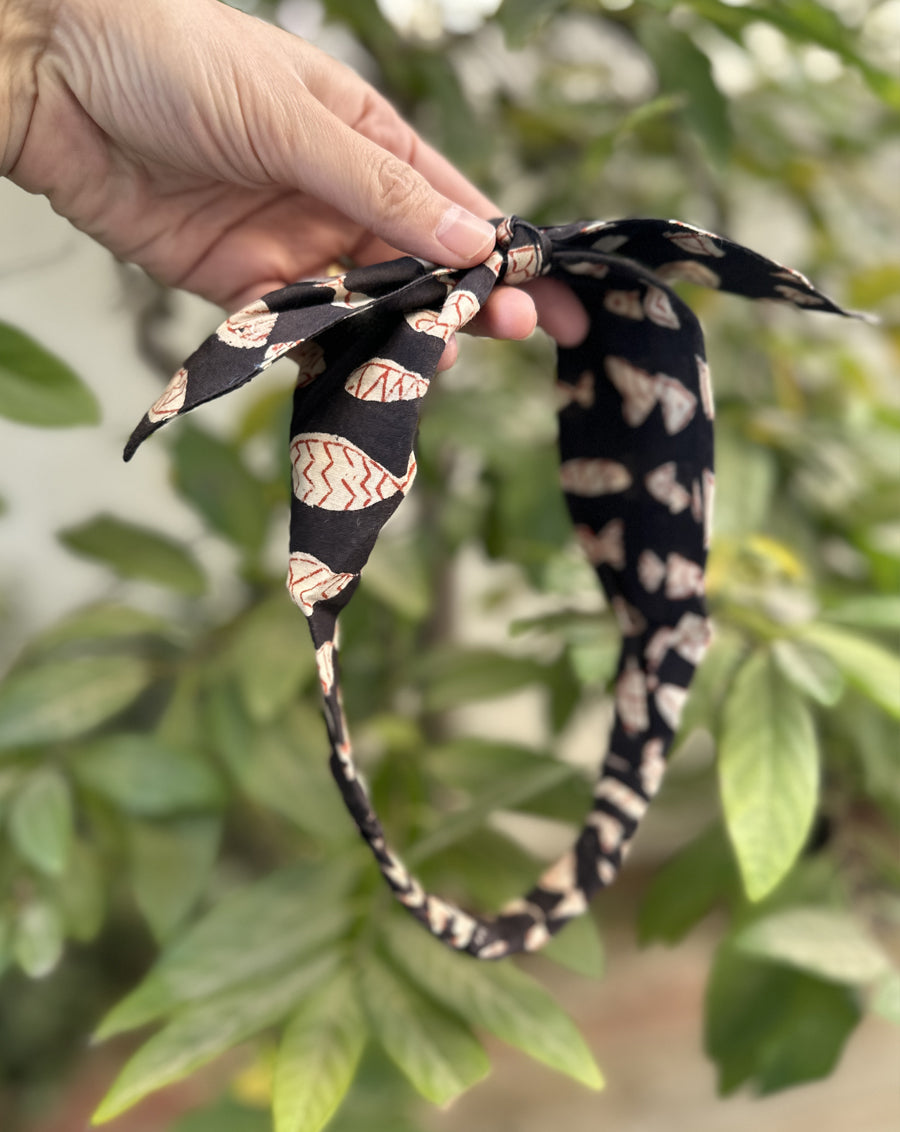Kala Pani Machli Handcrafted Cotton Bow Hairband