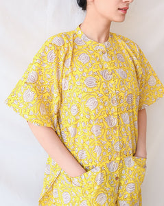 Peela Hand Block Printed Cotton Midi Kaftan Shirt
