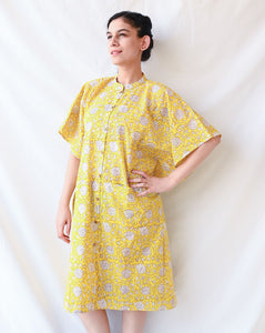 Peela Hand Block Printed Cotton Midi Kaftan Shirt