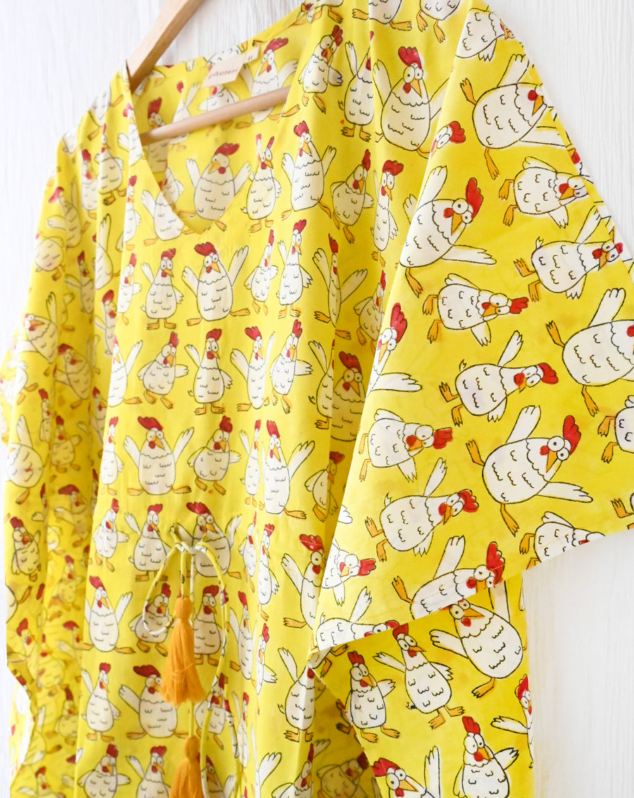 Kuk-Doo-Koo 2.0 Hand Block Printed Cotton Kaftan - Full Length