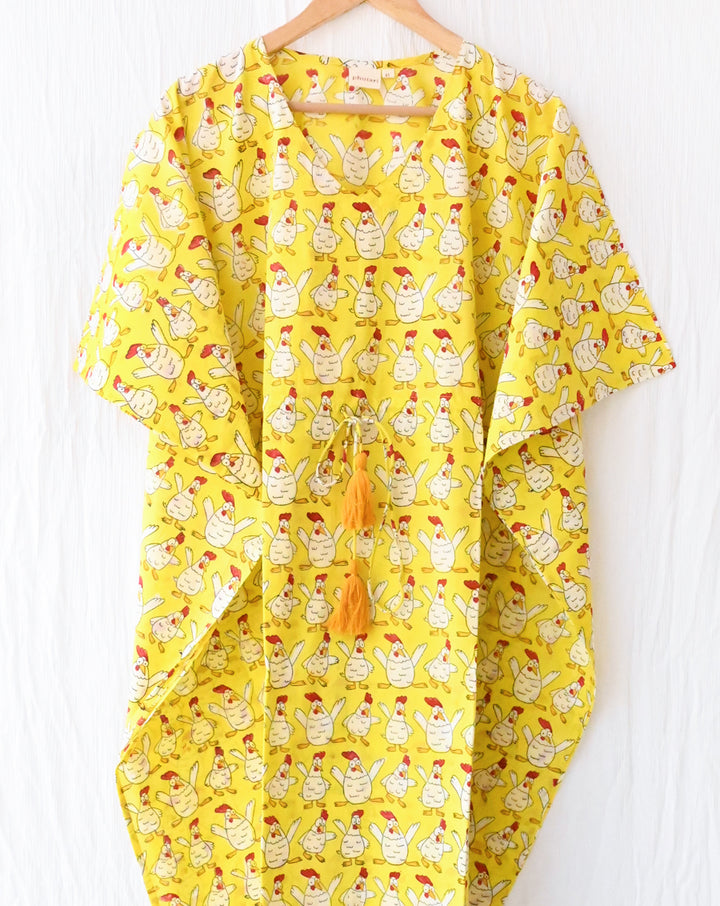 Kuk-Doo-Koo 2.0 Hand Block Printed Cotton Kaftan - Full Length