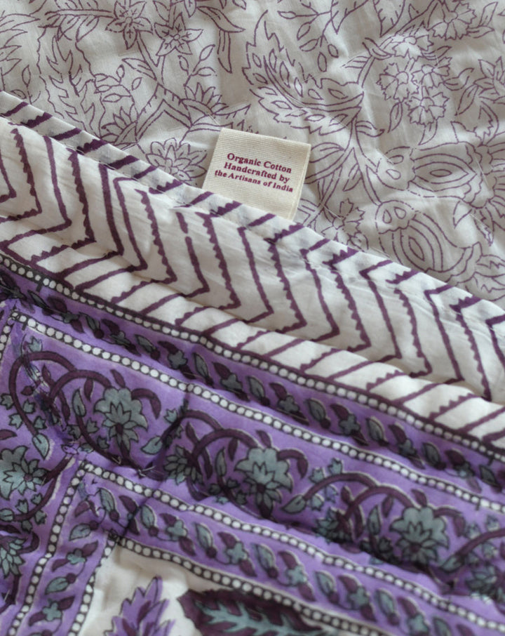 Lavender GOTS Certified Organic Cotton Quilt for Babies/Kids