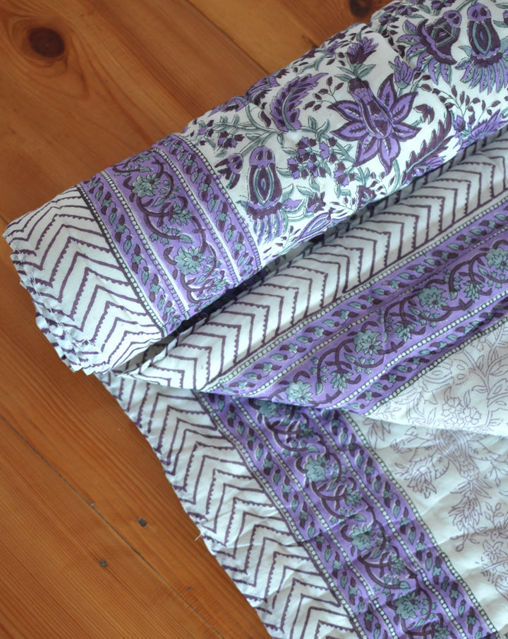 Lavender GOTS Certified Organic Cotton Quilt for Babies/Kids