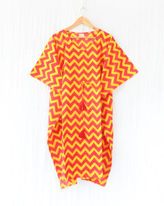 Lolly Pops Hand Block Printed Cotton Midi Kaftan