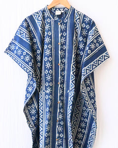 Neel Bhoo Hand Block Printed Cotton Kaftan Shirt - Full Length