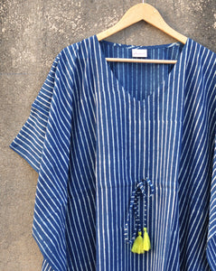 Neel Dhaari Hand Block Printed Cotton Midi Kaftan