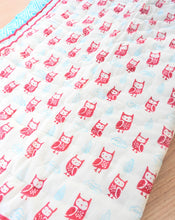 Load image into Gallery viewer, Transistor Owl Hand Block Printed Cotton Quilt
