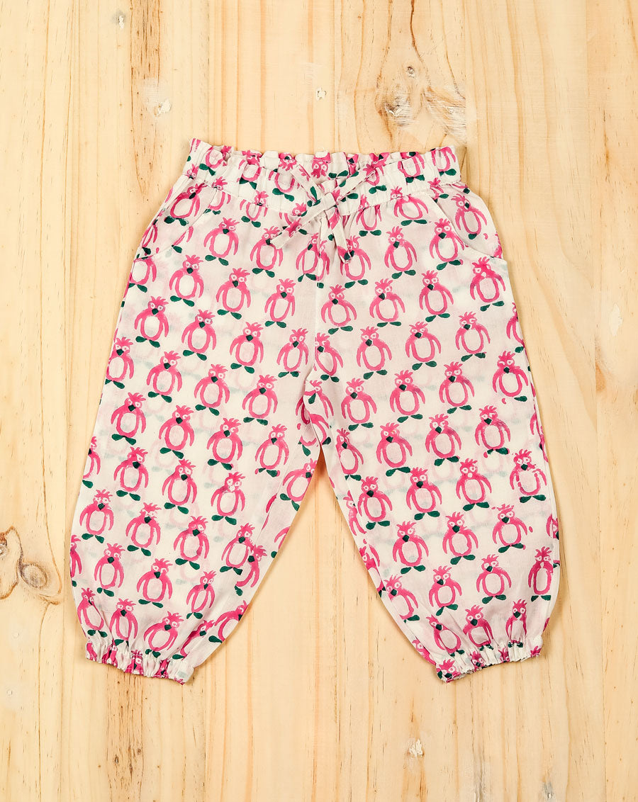 Pink Penguin Cotton Pyjama for Kids