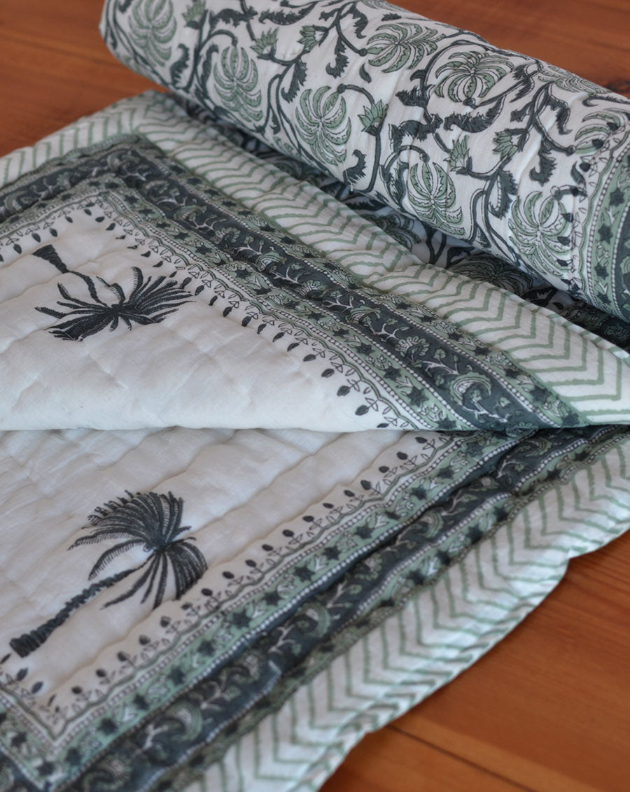 Palm Tree GOTS Certified Organic Cotton Quilt for Babies/Kids