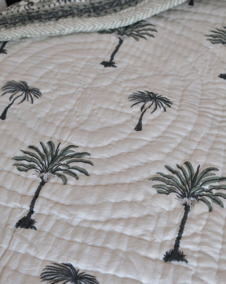 Palm Tree GOTS Certified Organic Cotton Quilt for Babies/Kids