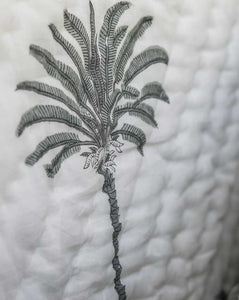 Palm Tree Hand Block Printed Cotton Quilt