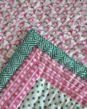 Load image into Gallery viewer, Pink Penguin Polka GOTS Certified Organic Cotton Quilt for Babies/Kids
