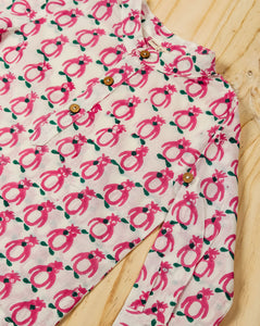 Pink Penguin Cotton Kurta for Kids