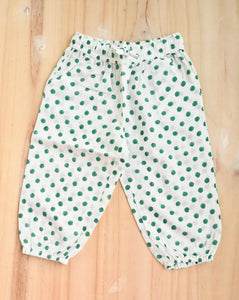 Green Polkas Cotton Kurta Pyjama set for babies